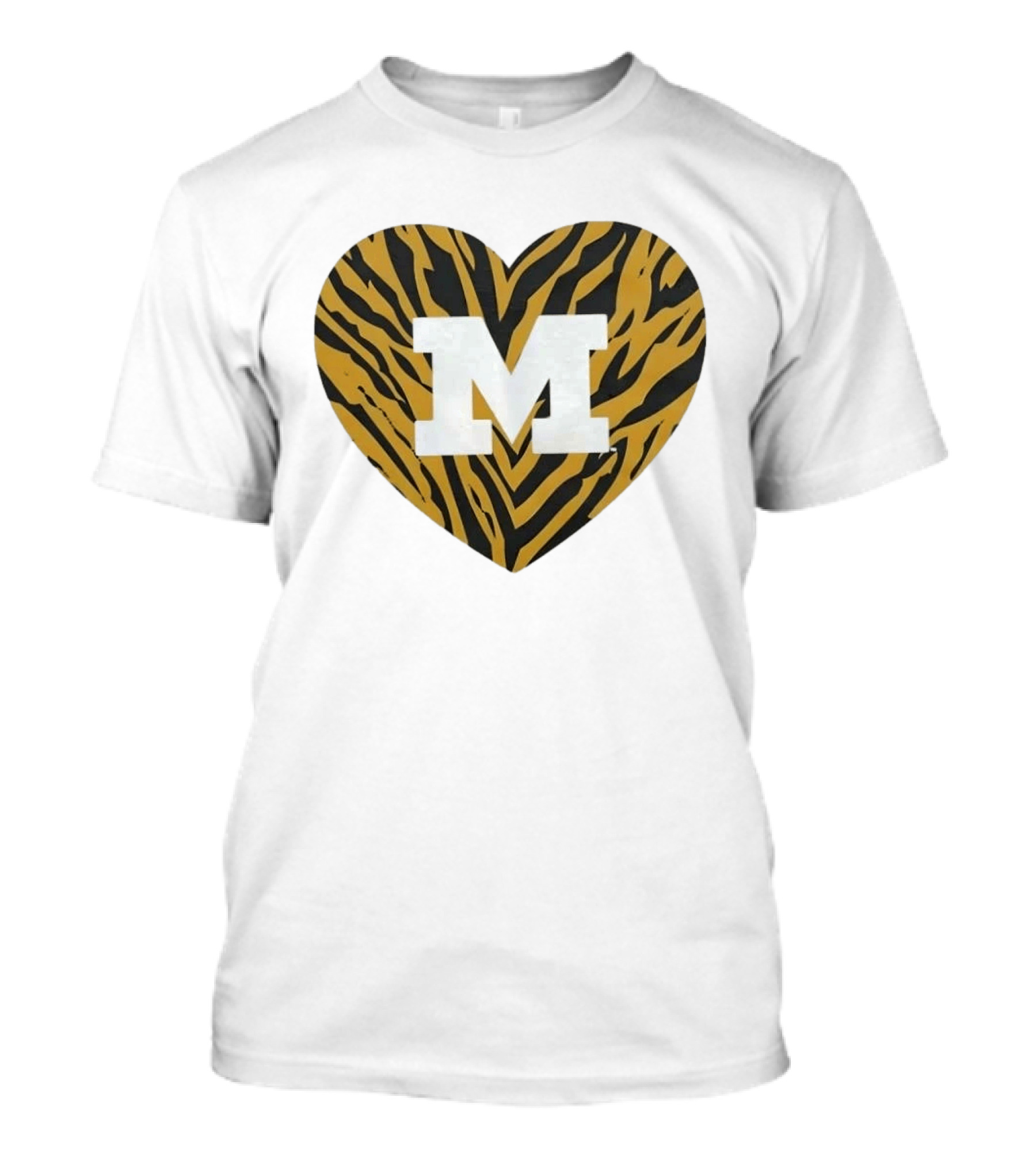 Mizzou Heart M Tiger Stripes Bold Spirit T-Shirt