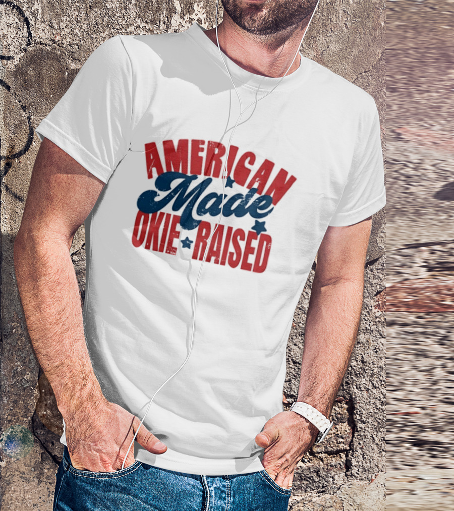 American Made Okie Raised Stars Vintage Appeal T-Shirt