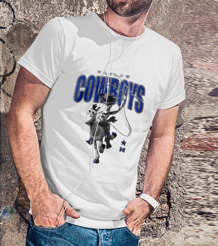 Dallas Cowboys Woody Bullseye Lasso Cartoon NFL Toy T-Shirt