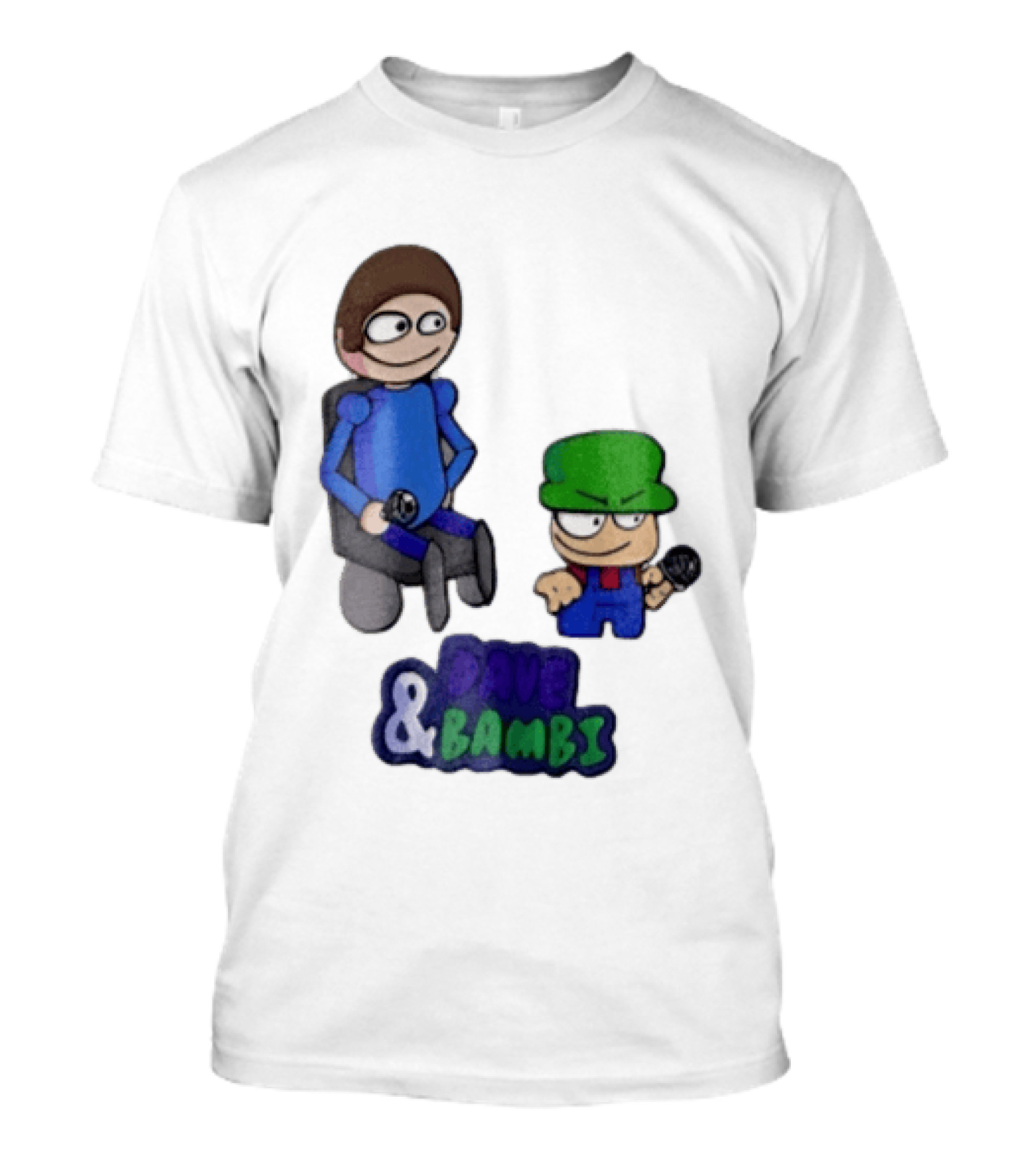 Dave And Bambi Characters Holding Microphones Cartoon T-Shirt