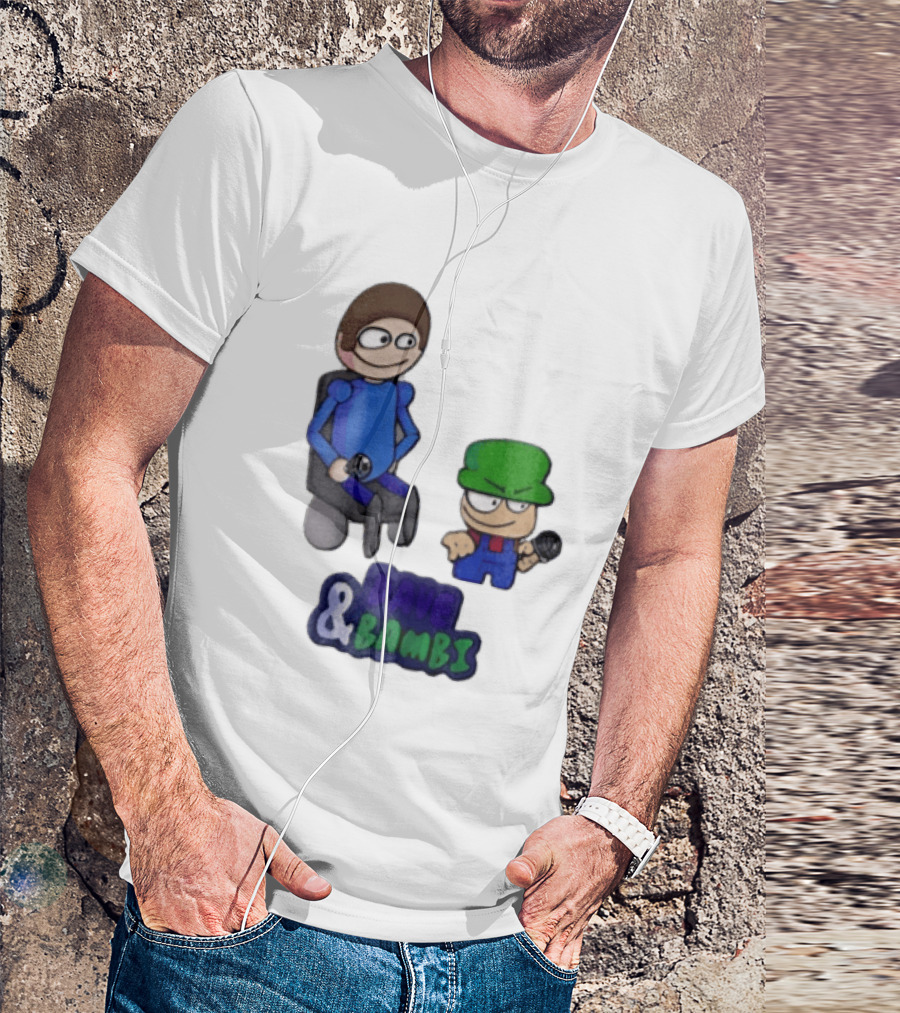 Dave And Bambi Characters Holding Microphones Cartoon T-Shirt
