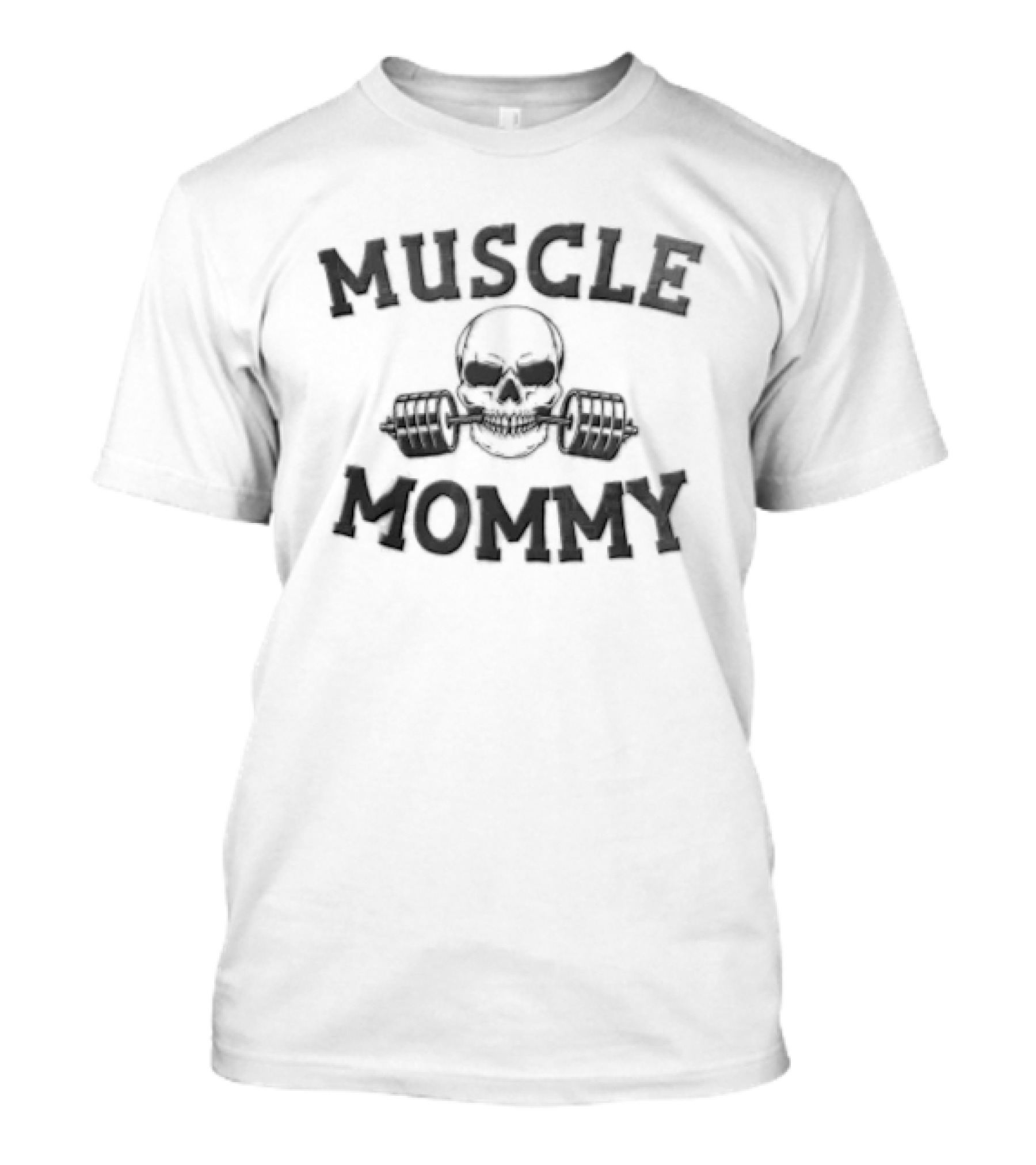Muscle Mommy Fitness Strength Skull Dumbbell T-Shirt
