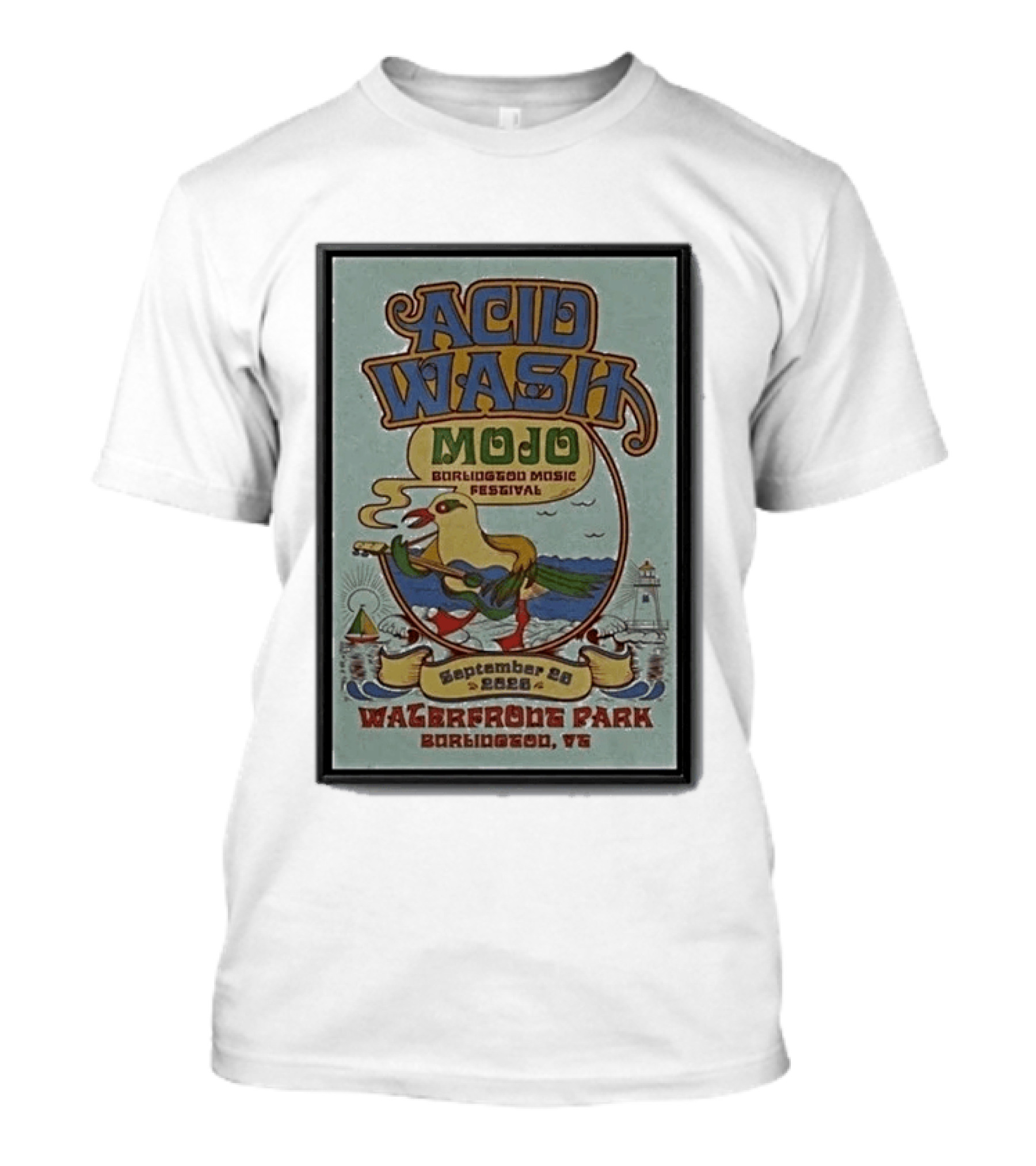 Acid Wash Mojo Burlington Music Festival September 26 2026 Waterfront Park Burlington Vermont T-Shirt