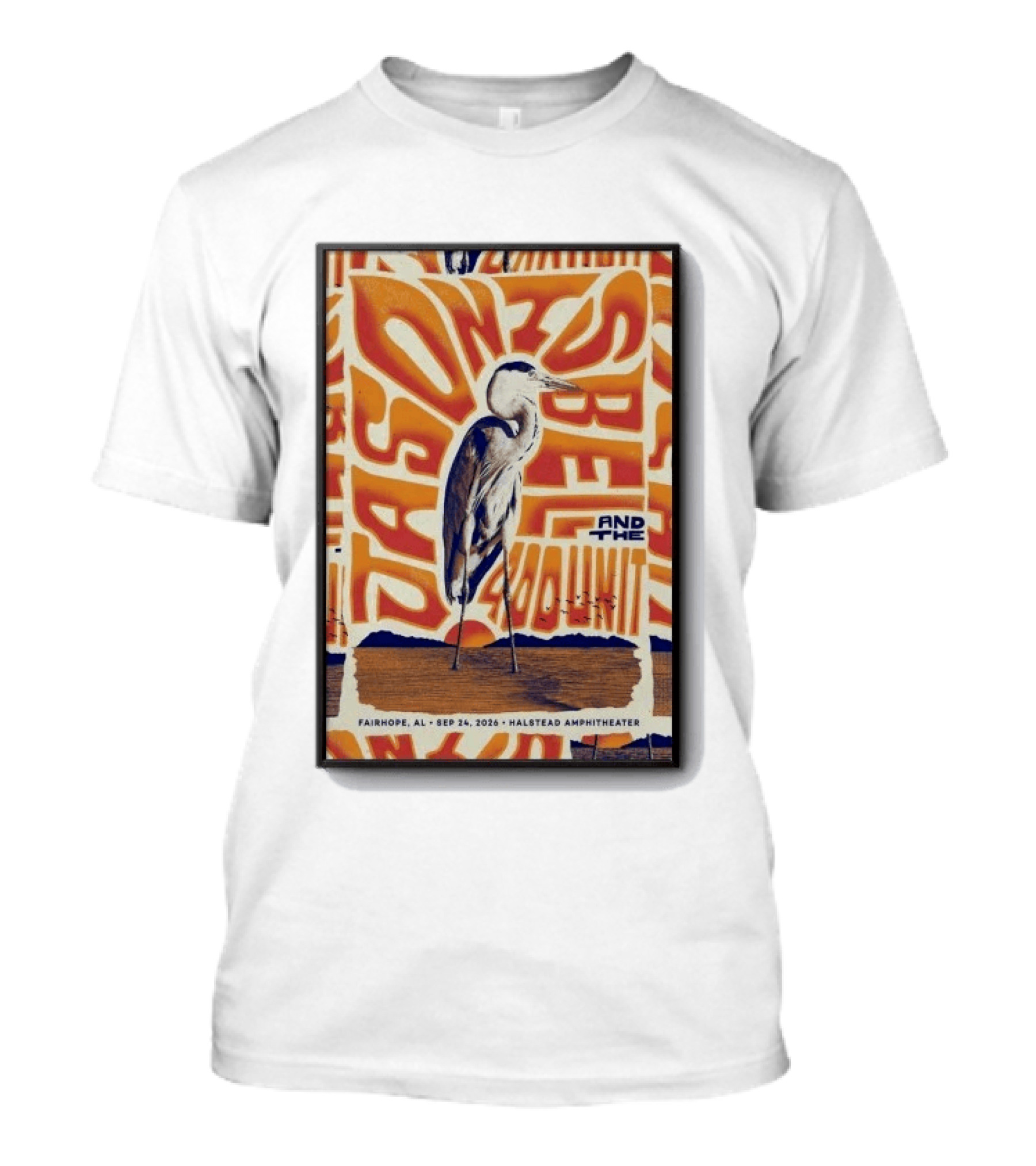 Original Jason Isbell And The 400 Unit September 24 2026 Fairhope AL Halstead Amphitheater Heron T-Shirt