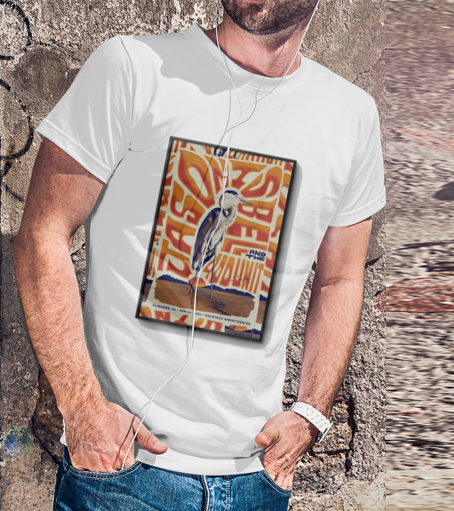 Original Jason Isbell And The 400 Unit September 24 2026 Fairhope AL Halstead Amphitheater Heron T-Shirt