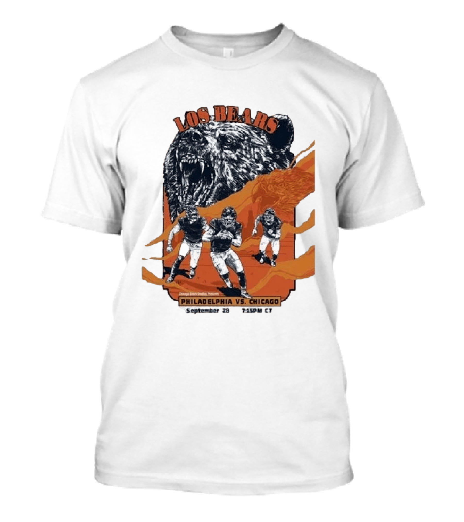 Philadelphia Eagles Vs Chicago Los Bears September 28 2026 Soldier Field Week 3 1:15 PM T-Shirt