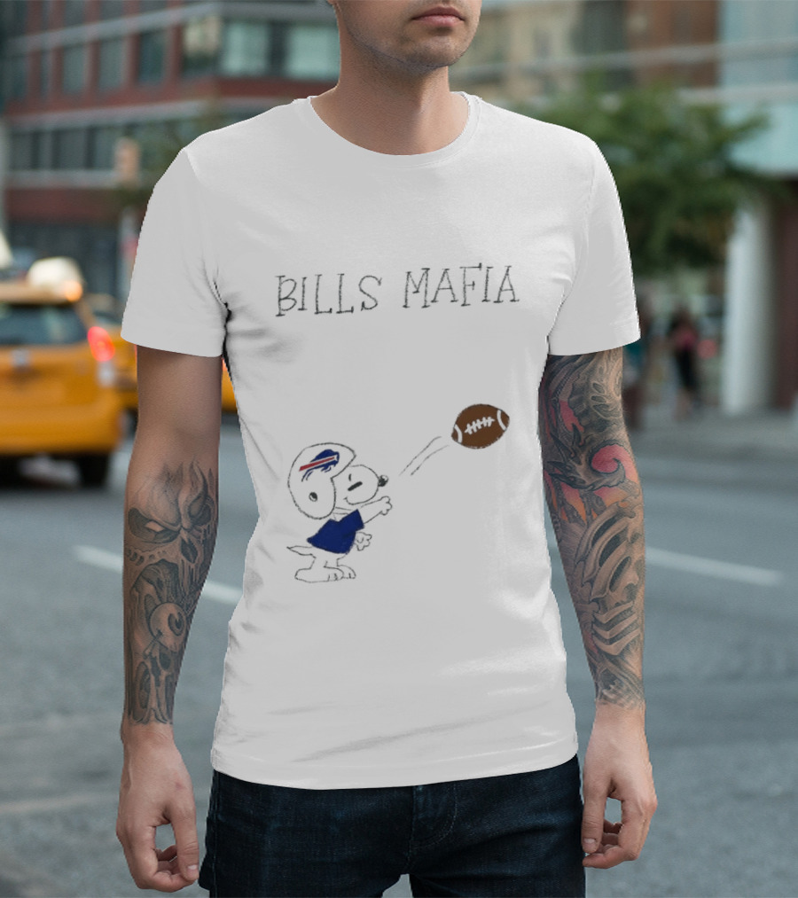 Snoopy Bills Mafia Buffalo Bills Football Fan Apparel Peanuts Sports T-Shirt