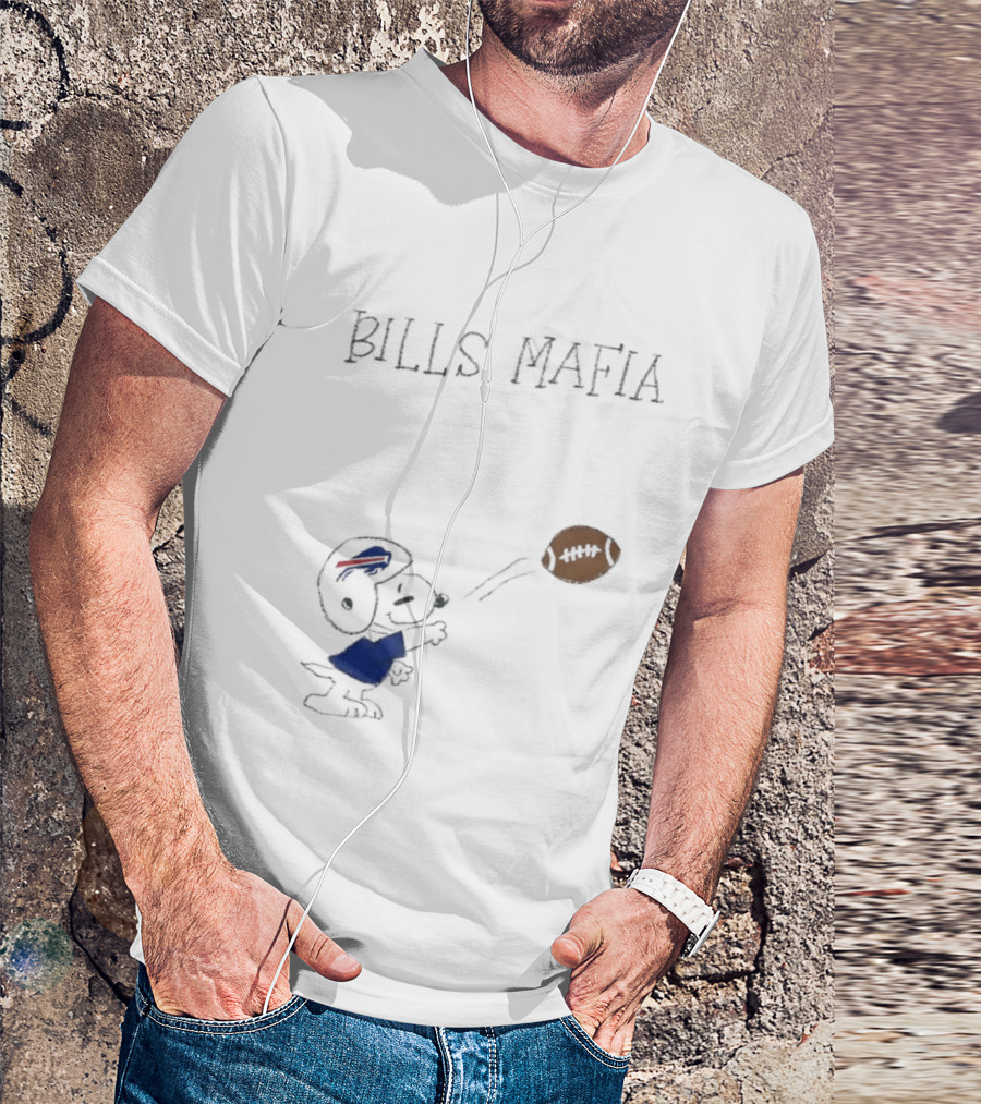 Snoopy Bills Mafia Buffalo Bills Football Fan Apparel Peanuts Sports T-Shirt