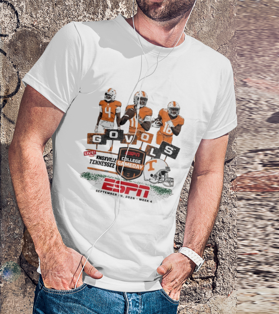 Gameday Knoxville Tennessee Go Vols ESPN College Football September 26 2026 Week 4 T-Shirt