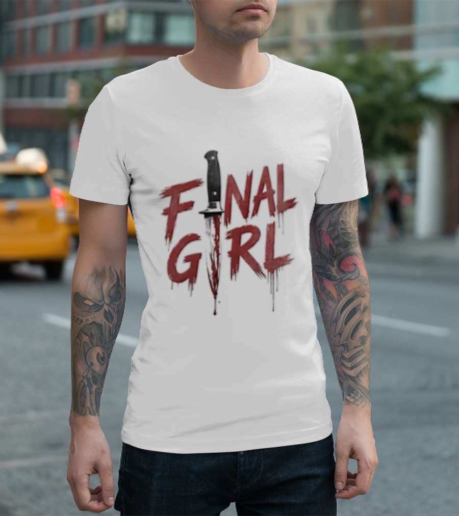 Final Girl Blood Soaked Knife Horror T-Shirt