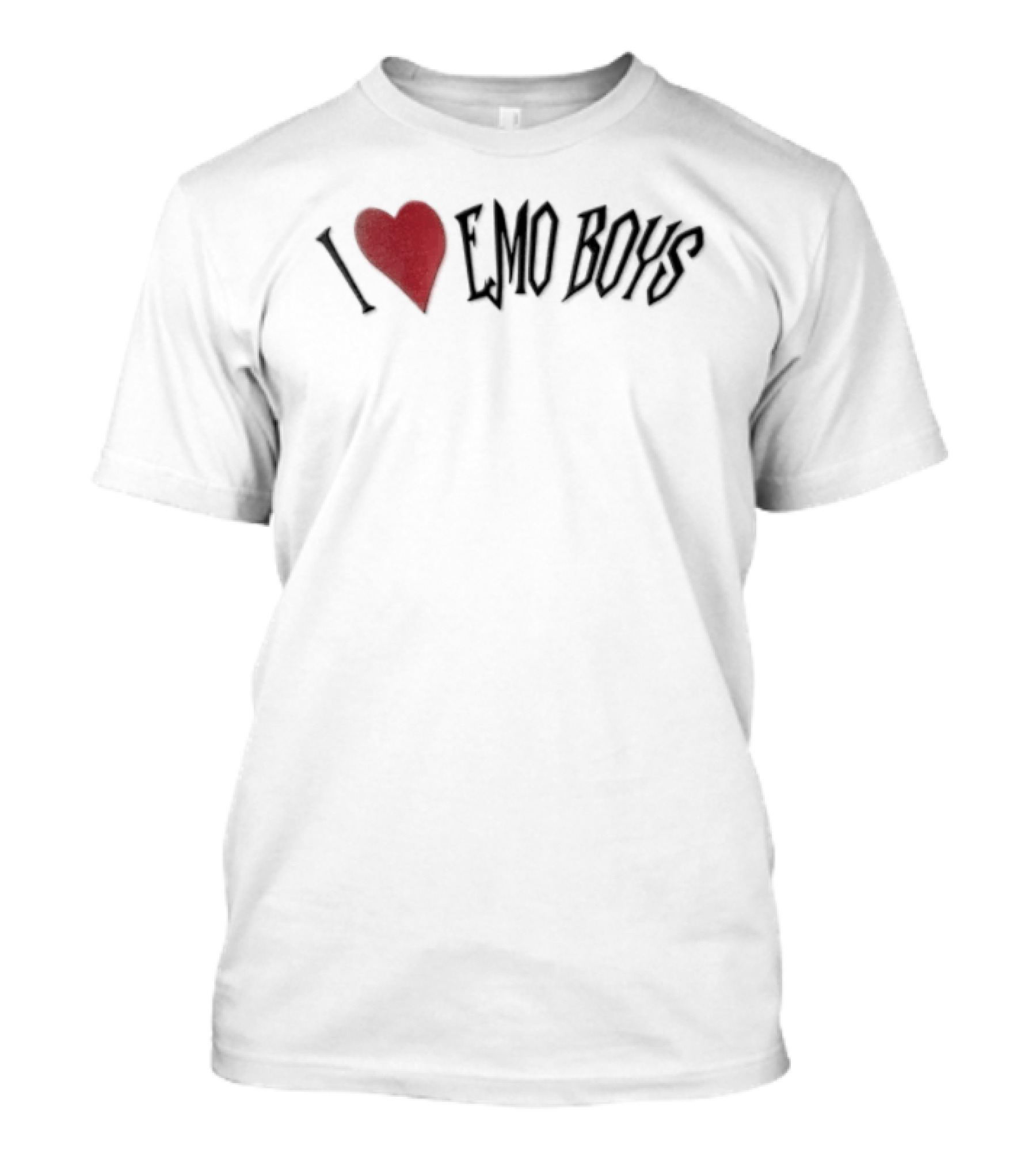 I Love Emo Boys Red Heart T-Shirt