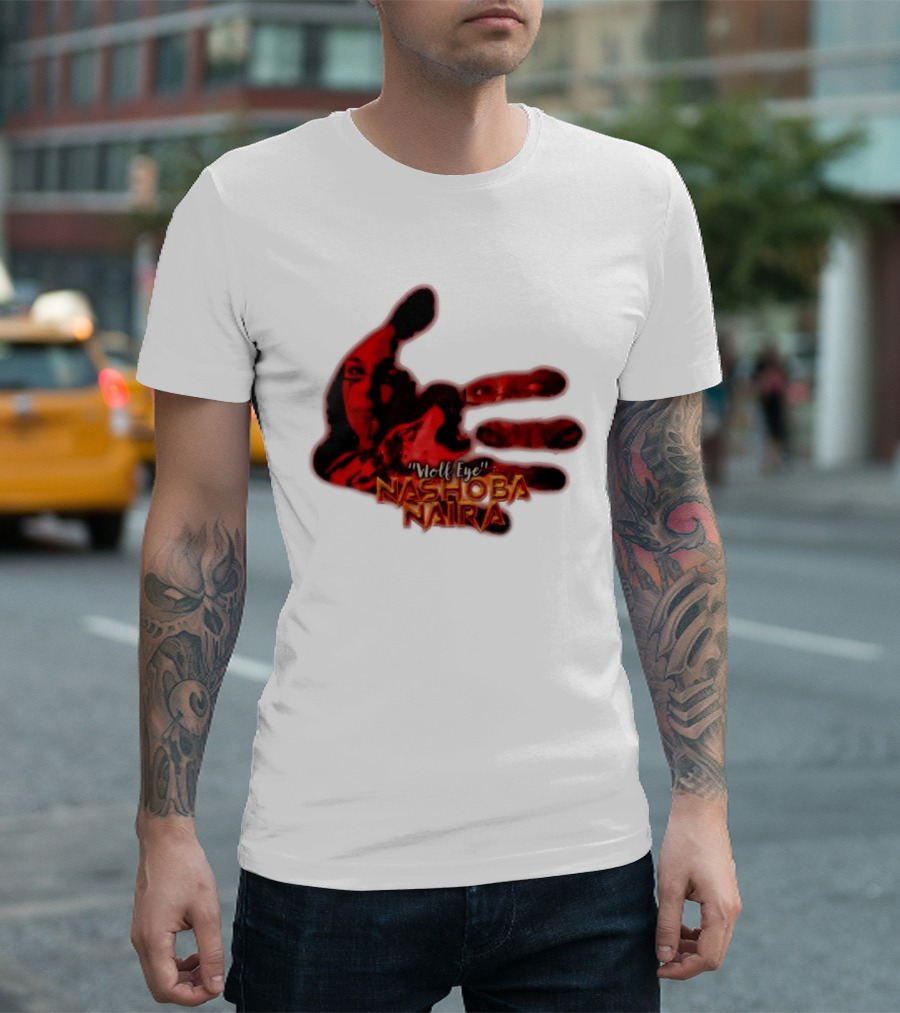 Red Handprint Wolf Eye Nashoba Naira T-Shirt