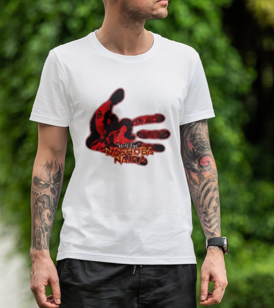 Red Handprint Wolf Eye Nashoba Naira T-Shirt