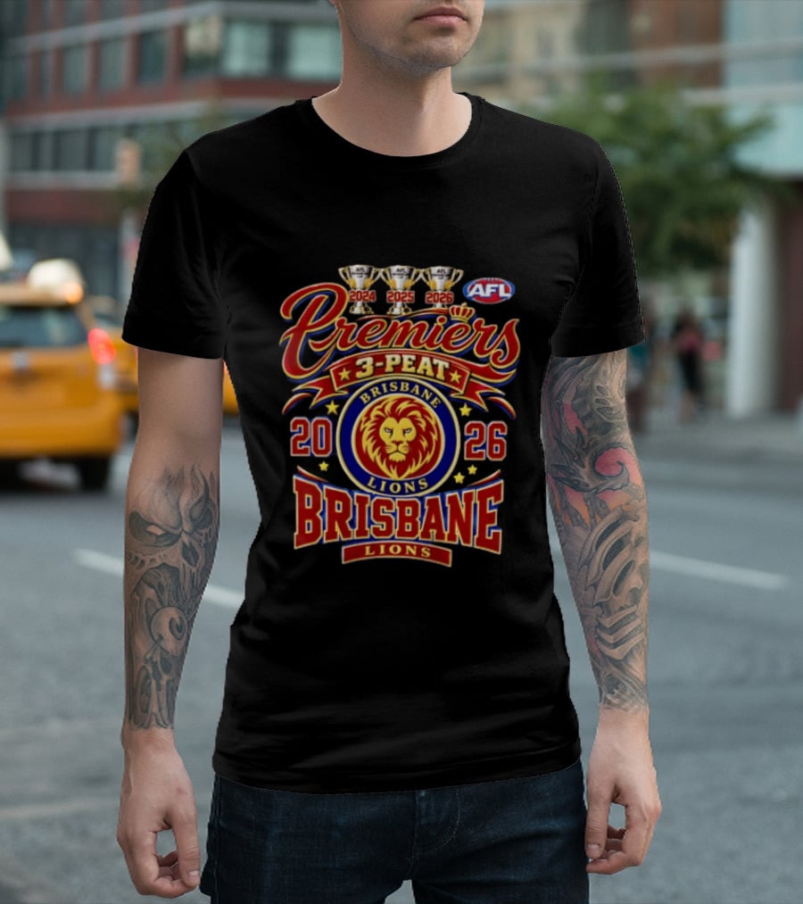 Brisbane Lions AFL 3Peat Premiers 2026 Champion Triumph T-Shirt