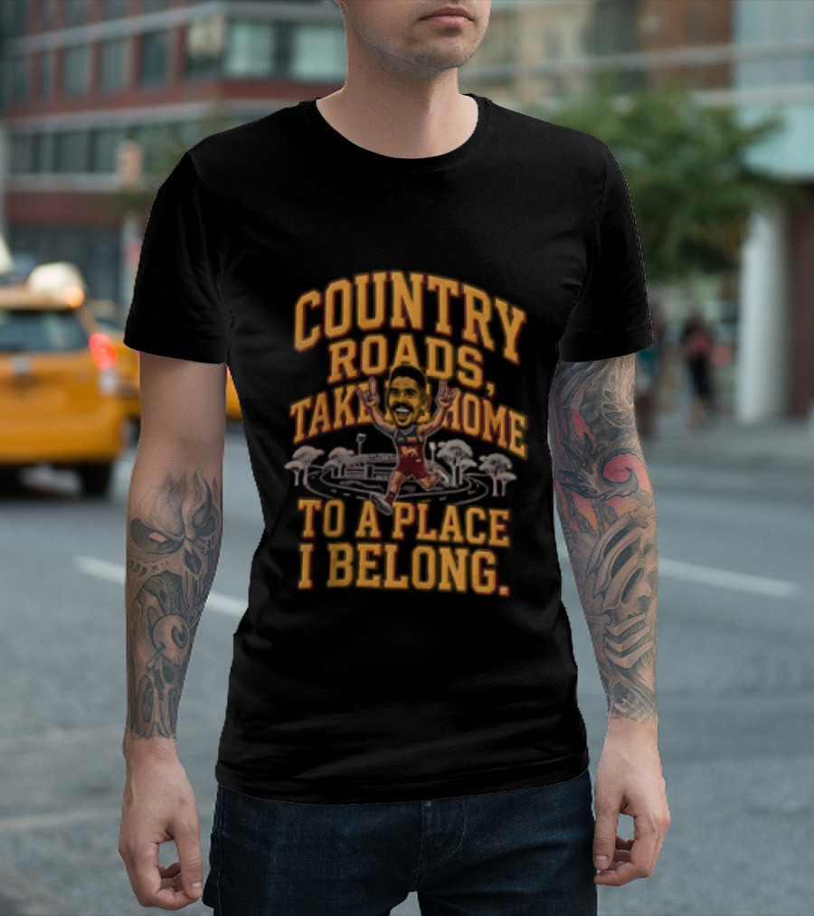 Brisbane Lions Charlie Cameron Country Roads Take Me Home To A Place I Belong T-Shirt