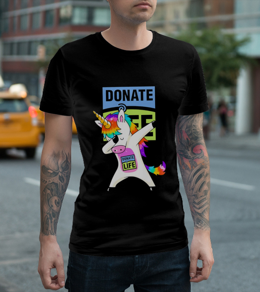 Donate Life Unicorn Rainbow Dabbing T-Shirt