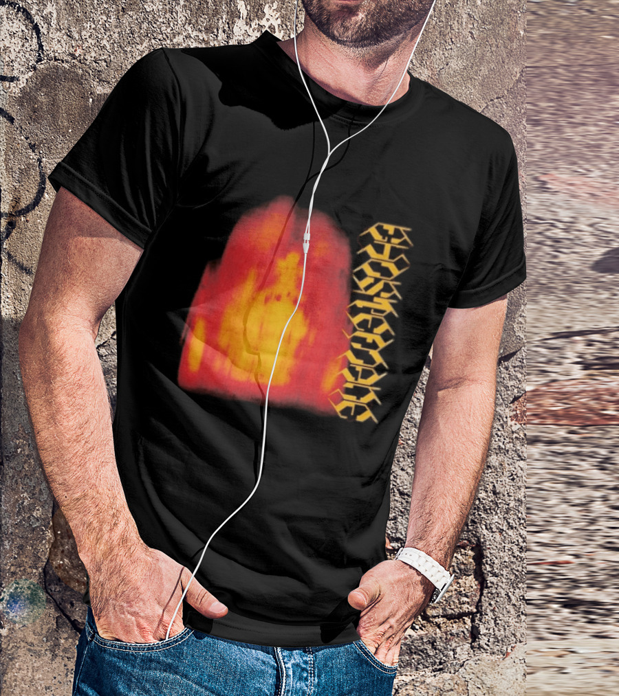Ghostemane Face Hexagon Symbols And Red Yellow Abstract Blaze T-Shirt