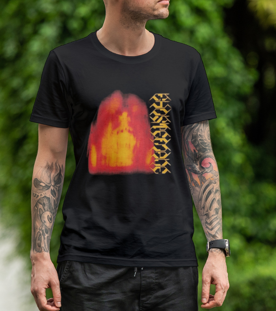 Ghostemane Face Hexagon Symbols And Red Yellow Abstract Blaze T-Shirt