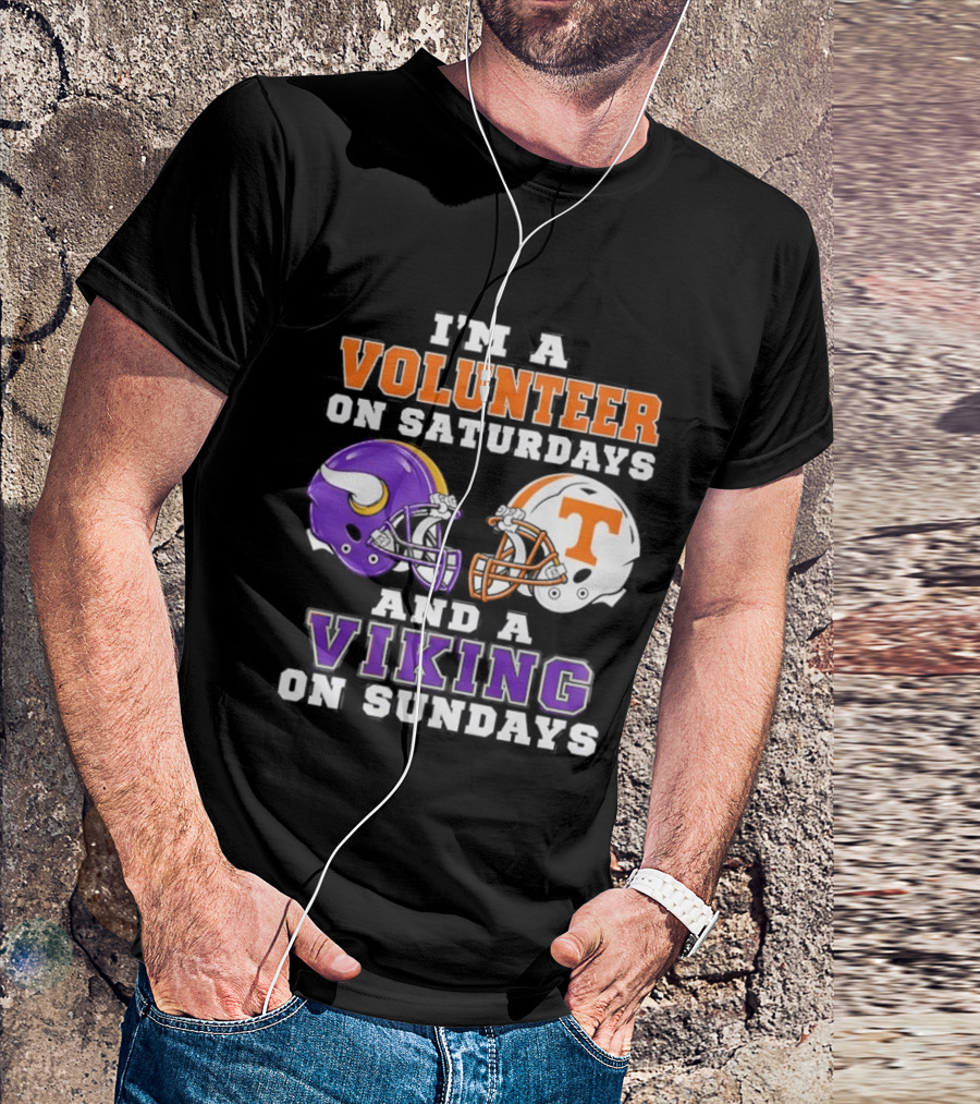 I'm A Volunteer On Saturdays And A Viking On Sundays Football Helmets T-Shirt