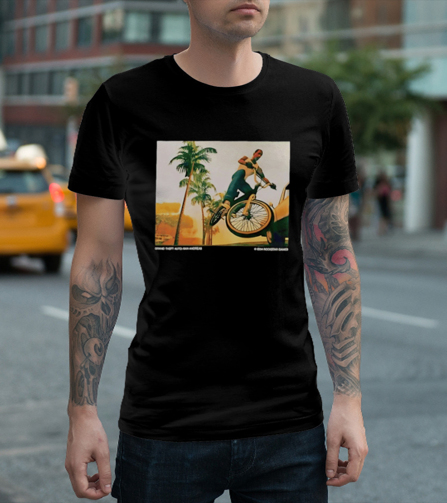 Grand Theft Auto San Andreas Rockstar Games Bicycle Scene T-Shirt