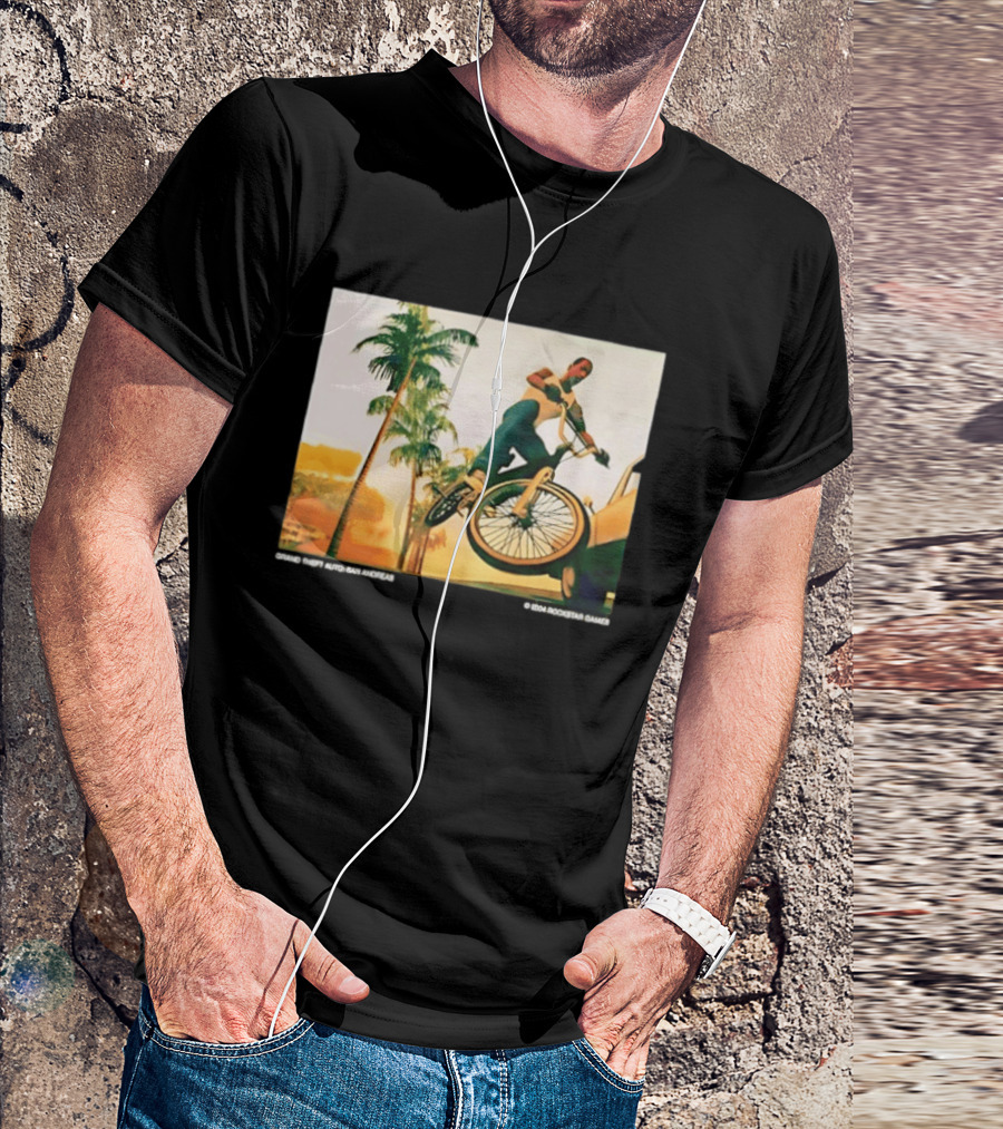 Grand Theft Auto San Andreas Rockstar Games Bicycle Scene T-Shirt