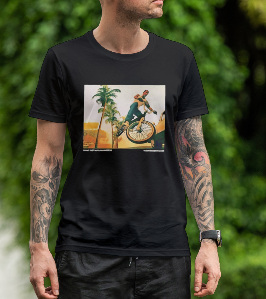 Grand Theft Auto San Andreas Rockstar Games Bicycle Scene T-Shirt