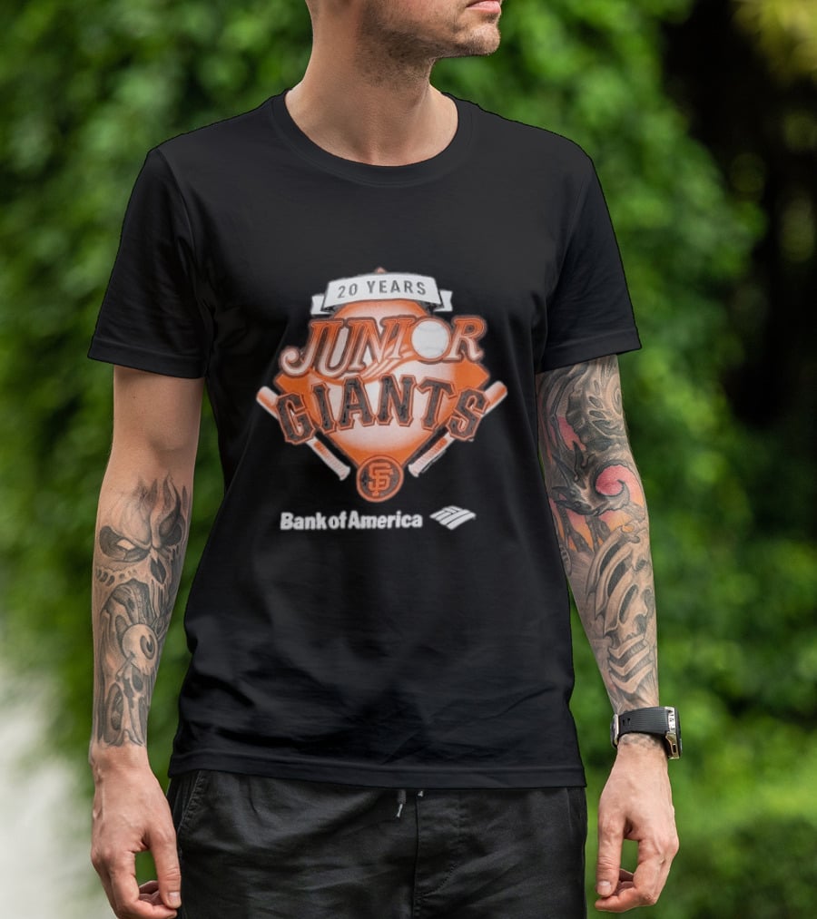 Junior Giants San Francisco 20 Years Bank Of America Celebration Anniversary T-Shirt