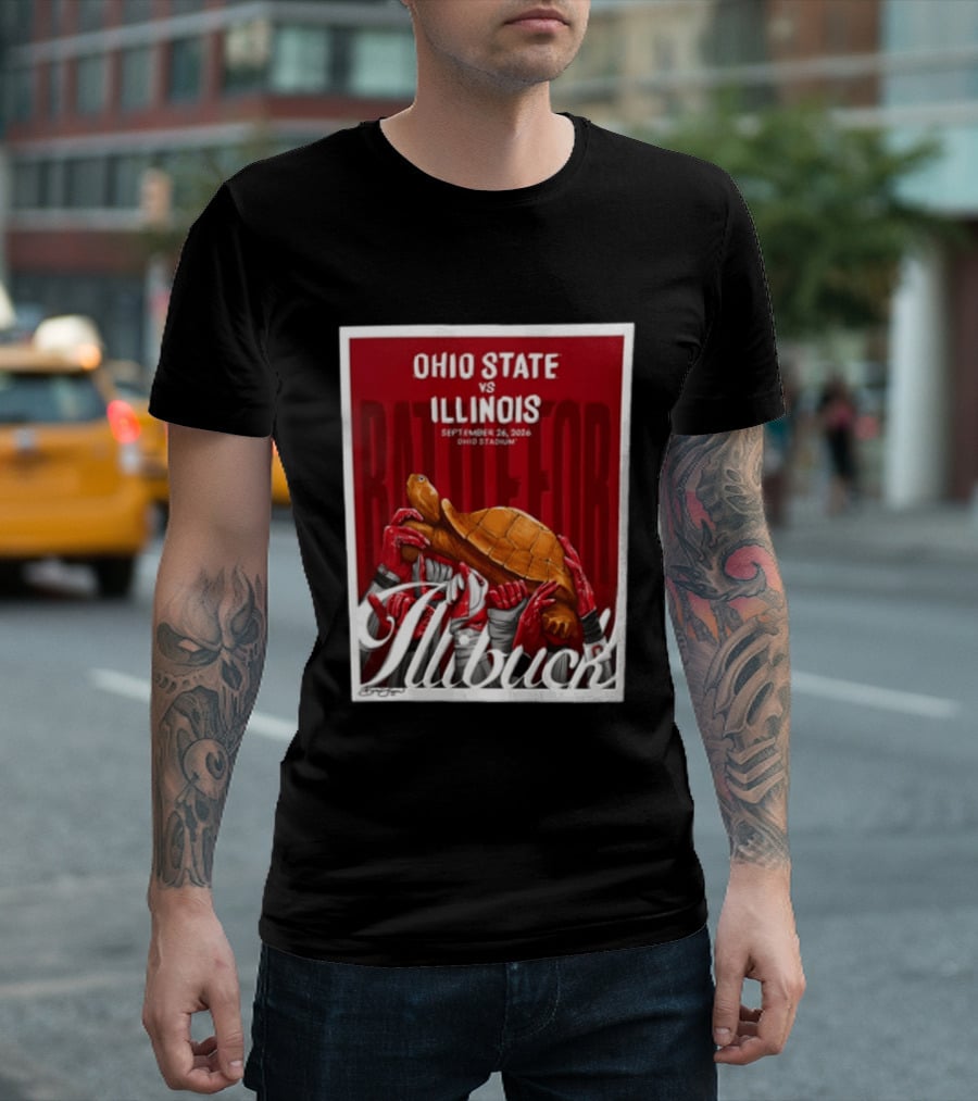 Ohio State Vs Illinois September 2026 Battle For Illibuck Ohio Stadium T-Shirt