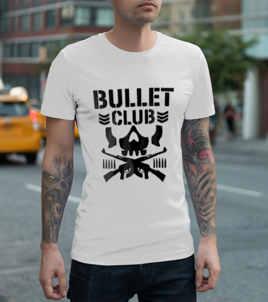 Bullet Club Skull Gun Crossbones Wrestling T-Shirt