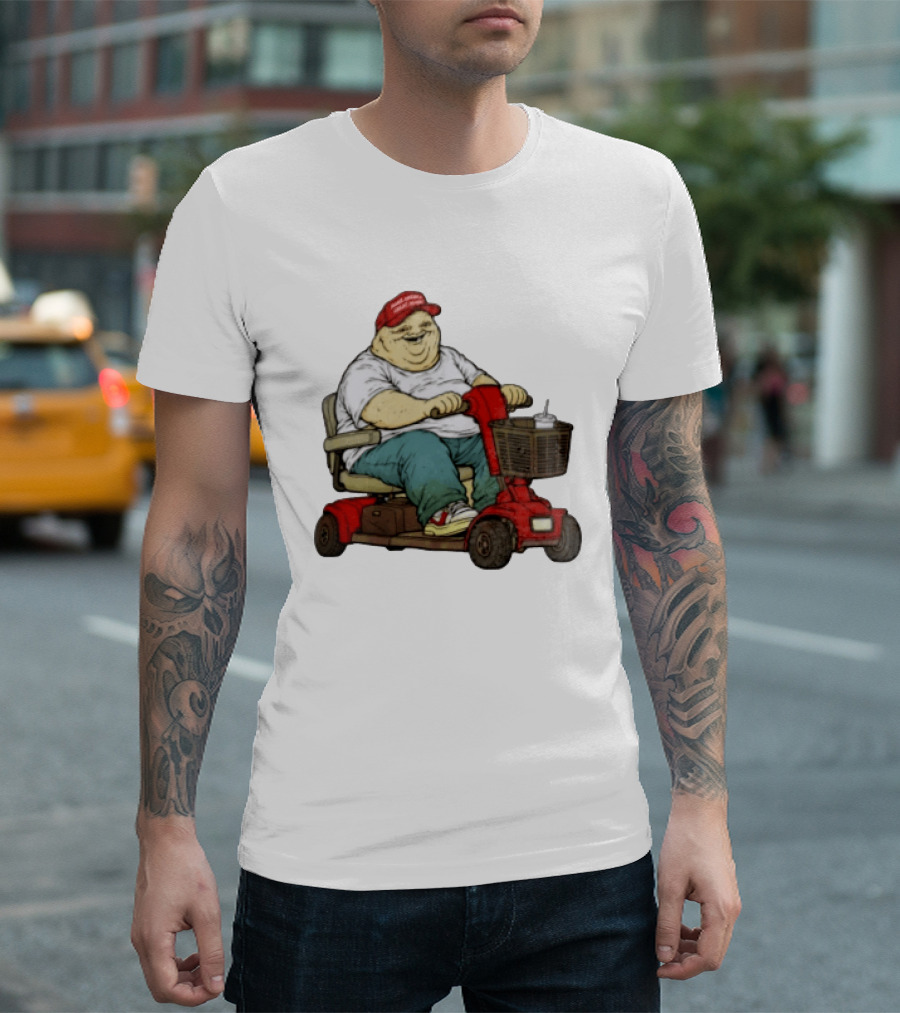 Magachud Scooter McGillicutty Kiss Cut Red Cap Plus Size Mobility T-Shirt