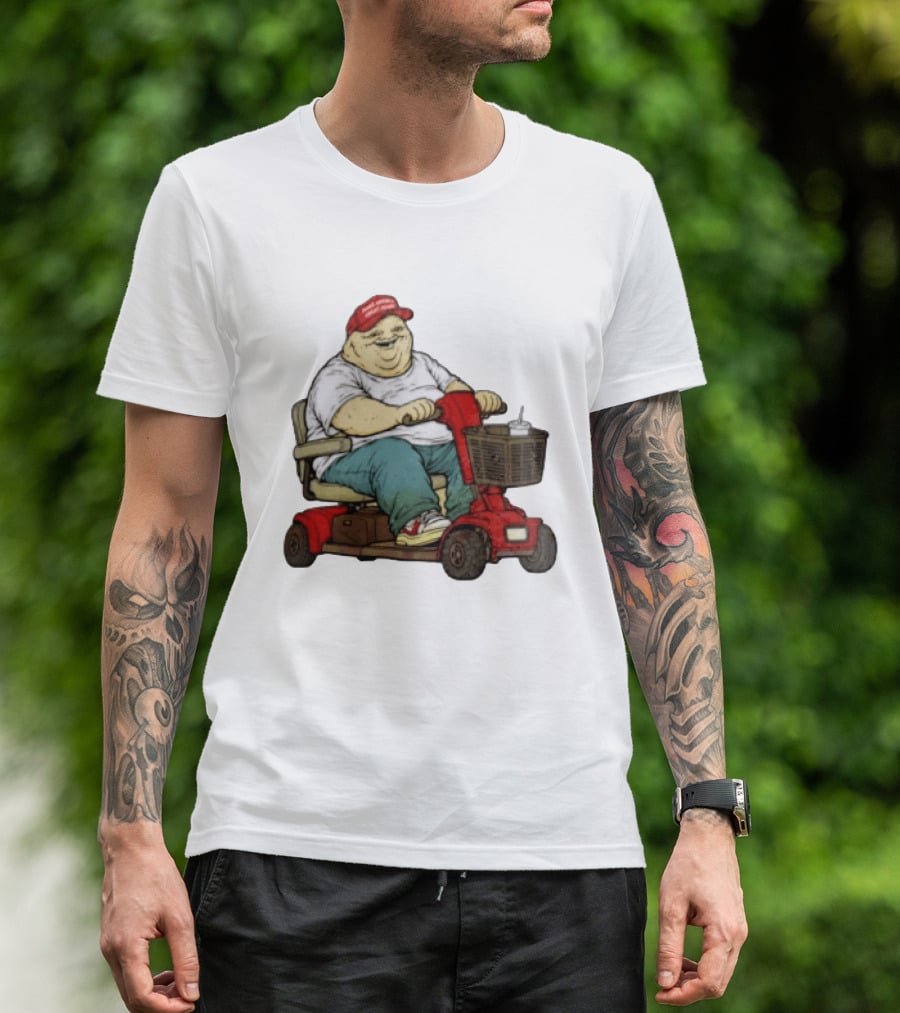 Magachud Scooter McGillicutty Kiss Cut Red Cap Plus Size Mobility T-Shirt