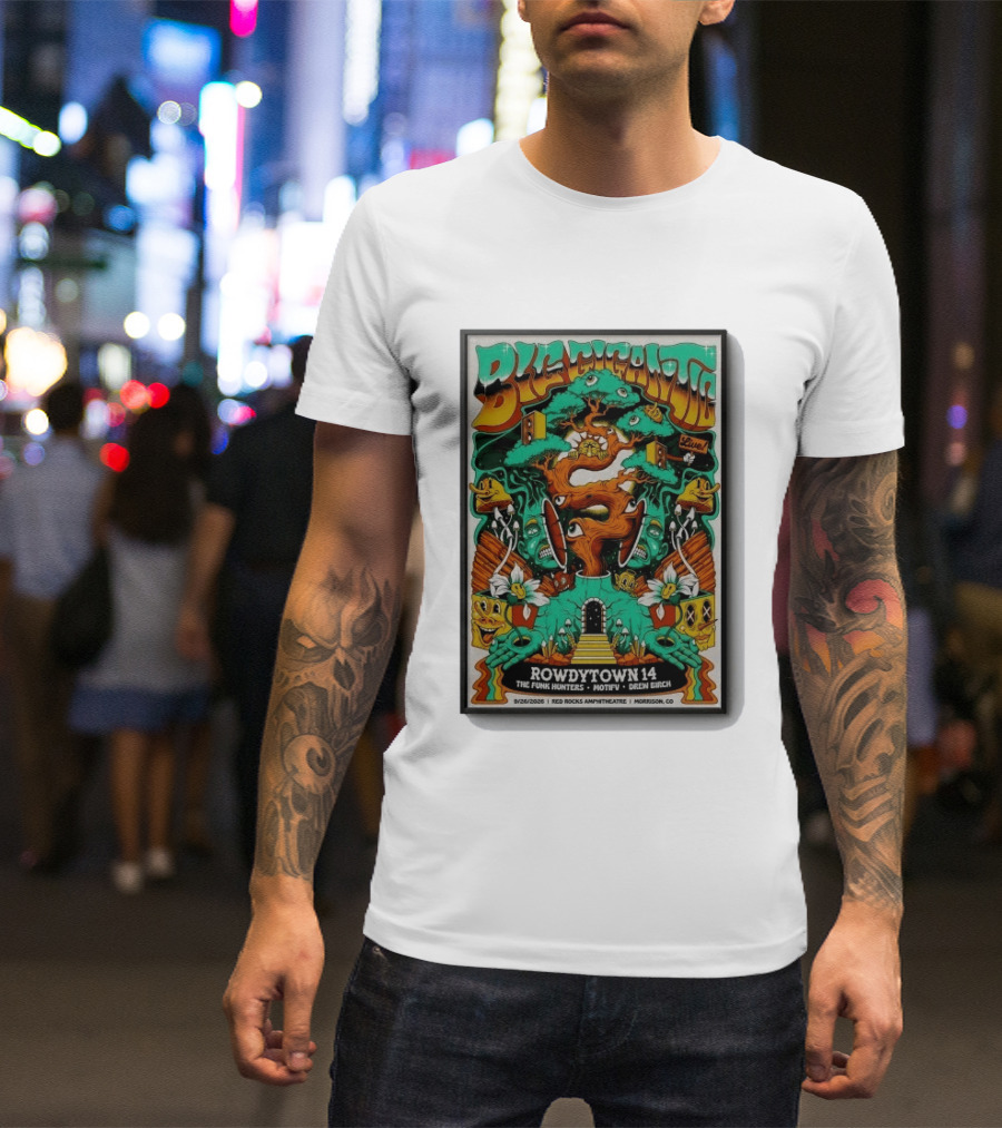 Big Gigantic Live Rowdytown 14 Red Rocks Amphitheatre September 26 2026 Morrison CO The Funk Hunters Motifv Drew Birch T-Shirt