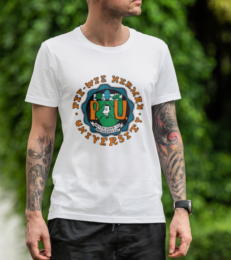 Retrokid Shop Pee Wee Herman University Mekka Lekka Hi Mekka Hiney Ho Crewneck T-Shirt
