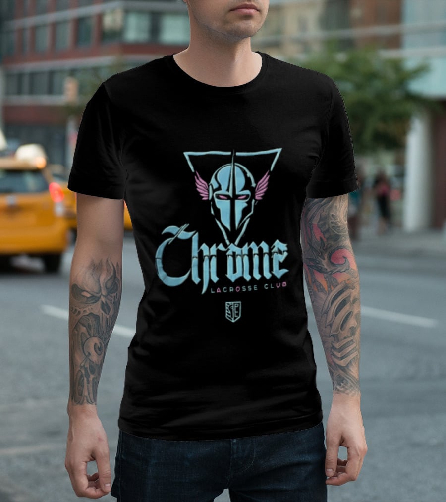 Chrome Lacrosse Club Winged Helmet T-Shirt