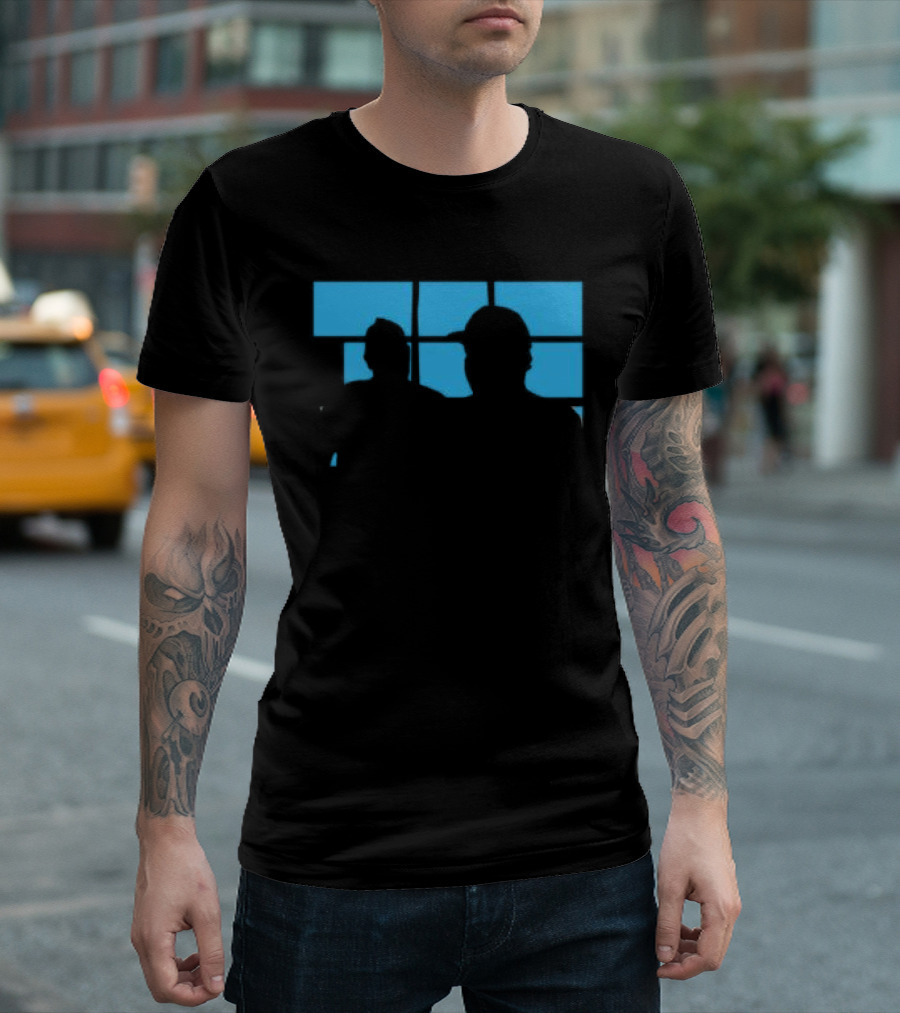 Daz Black Stars Store Shop Blue Off The Hook Black Silhouette Duo T-Shirt