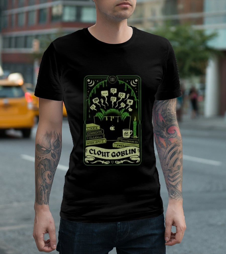 Do We Know Them Clout Goblin Tarot Card Style Social Media Icons And Keywords T-Shirt