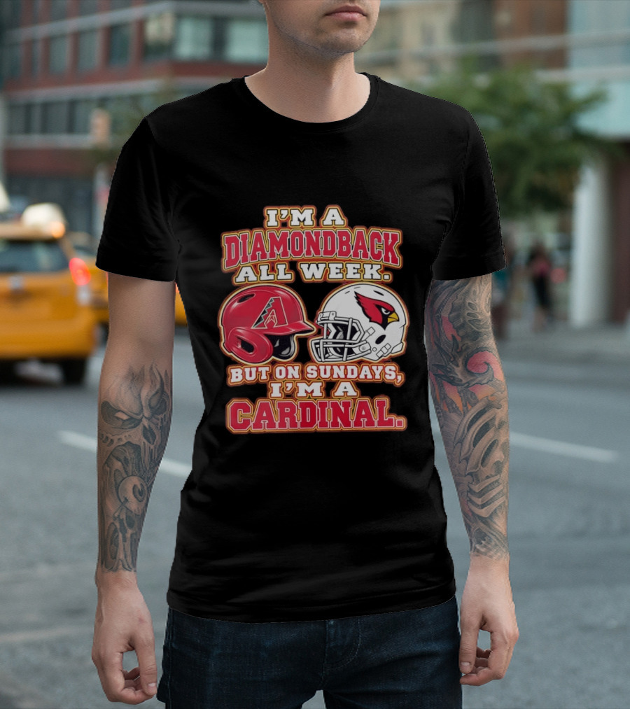 I'm A Diamondback All Week But On Sundays I'm A Cardinal Helmet T-Shirt