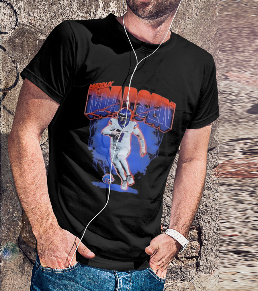 Boise State Broncos Maddux Madsen Lightning Collage NCAA Football T-Shirt