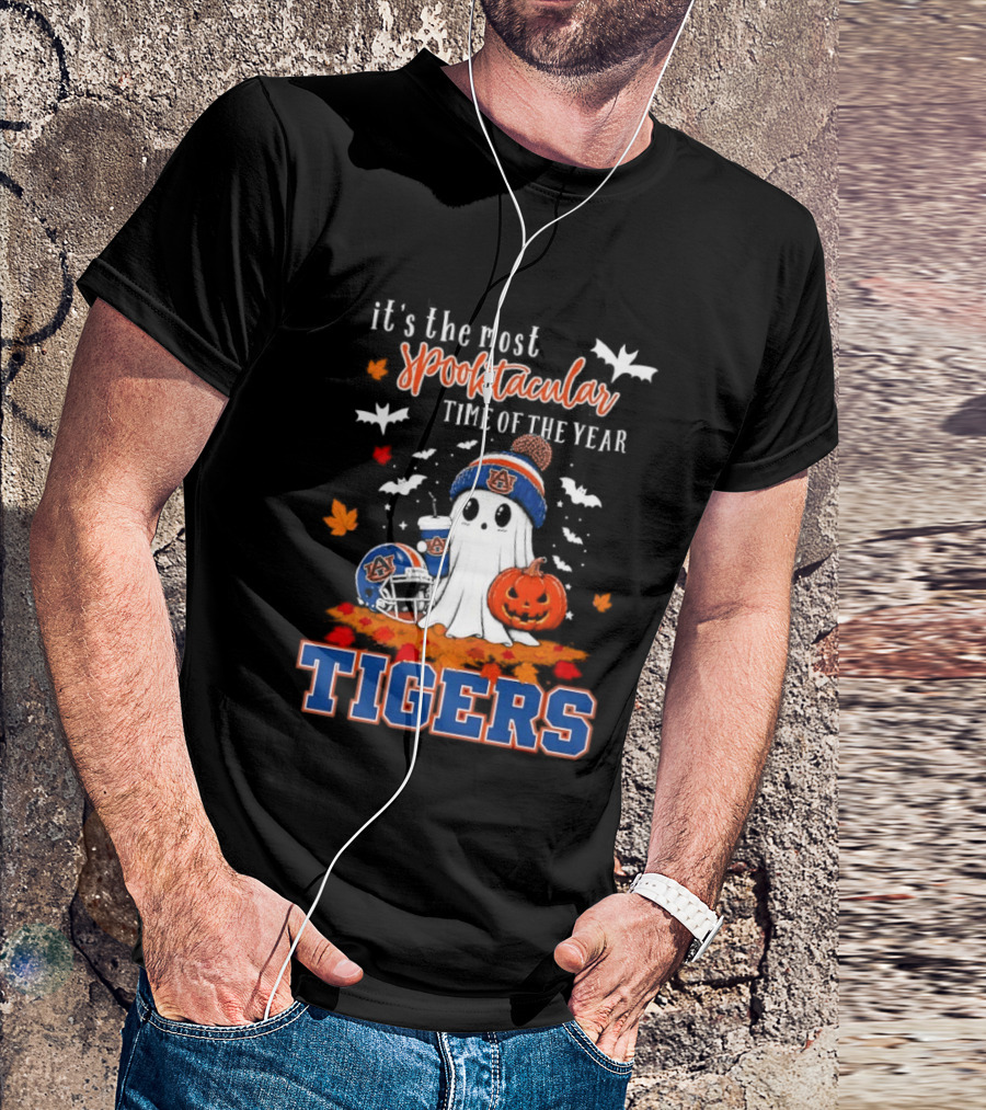 It's The Most Spooktacular Time Of The Year Tigers Halloween Ghost Pumpkins T-Shirt