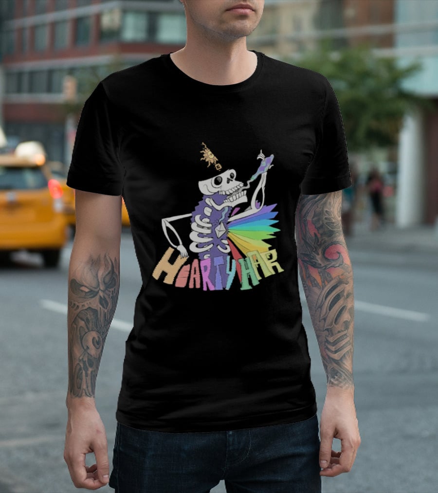 John Fogerty Hearty Har Colorful Skeleton With Rainbow T-Shirt