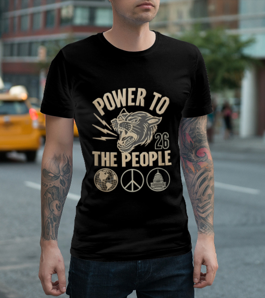 Power To The People Panther Head 2023 Peace And Unity T-Shirt