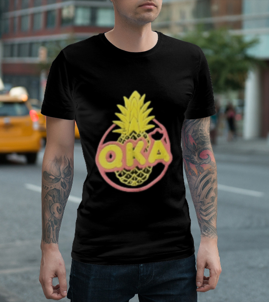QKA Yellow Pineapple Inside Red Circle T-Shirt