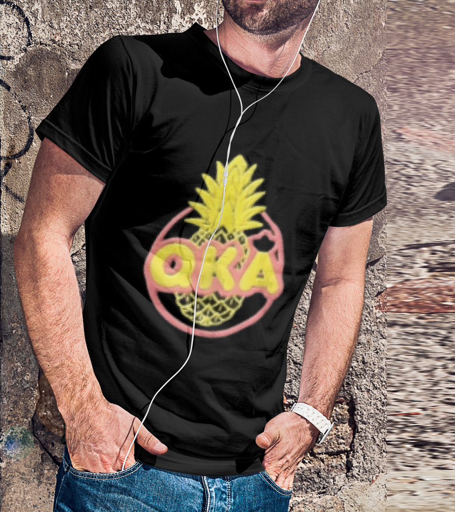 QKA Yellow Pineapple Inside Red Circle T-Shirt