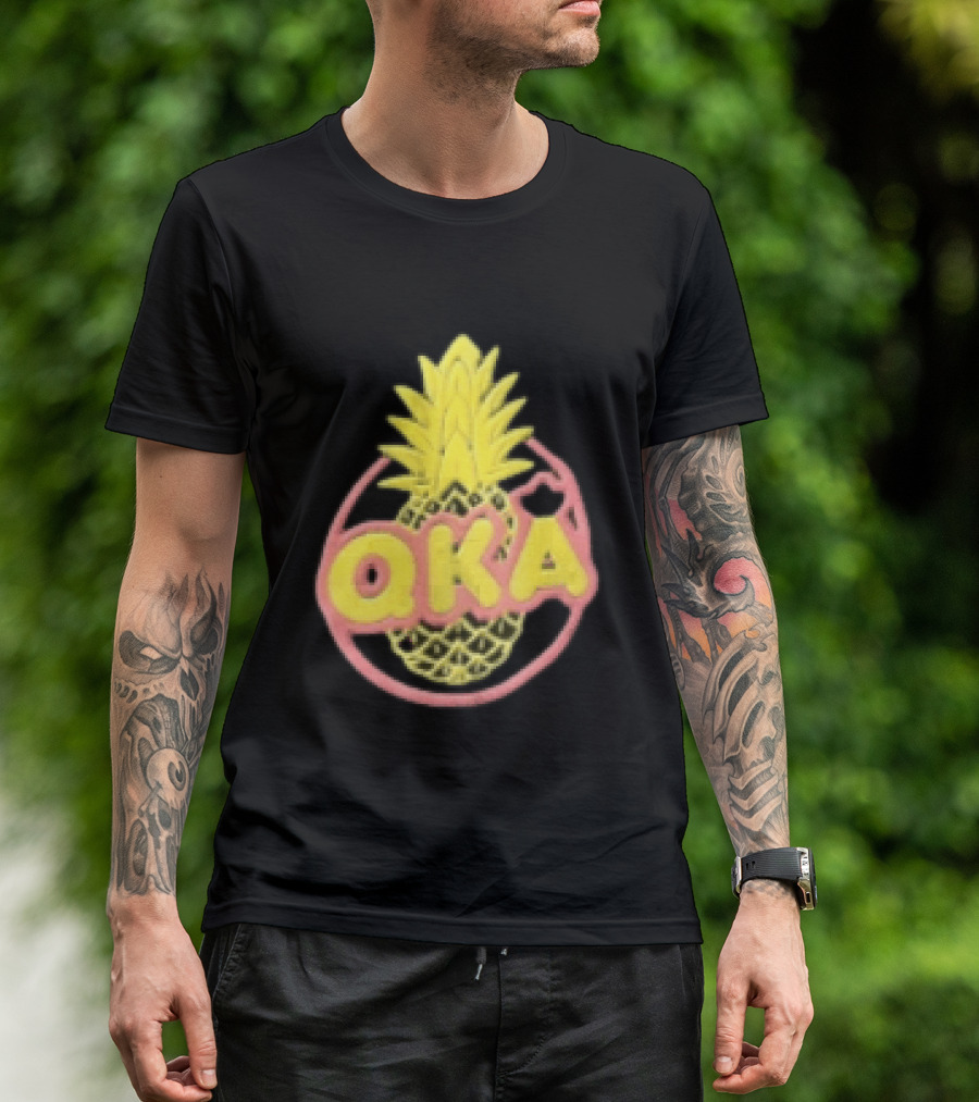 QKA Yellow Pineapple Inside Red Circle T-Shirt