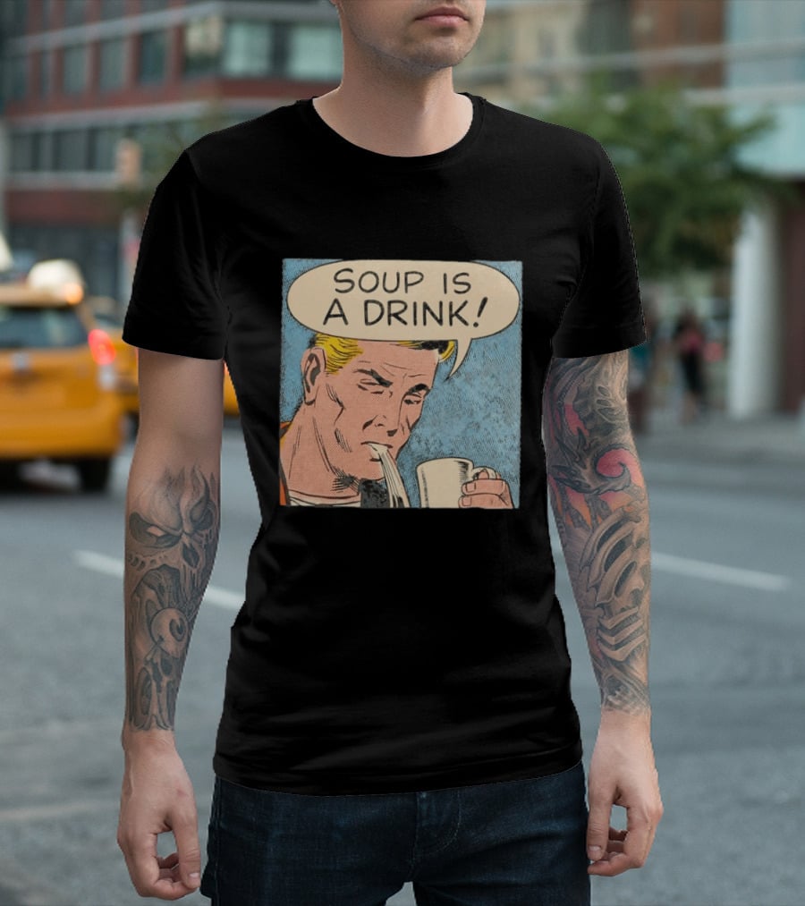 Soup Is A Drink Comic Panel T-Shirt