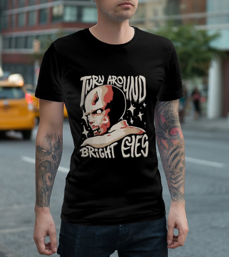Turn Around Bright Eyes Zombie Face Stars T-Shirt