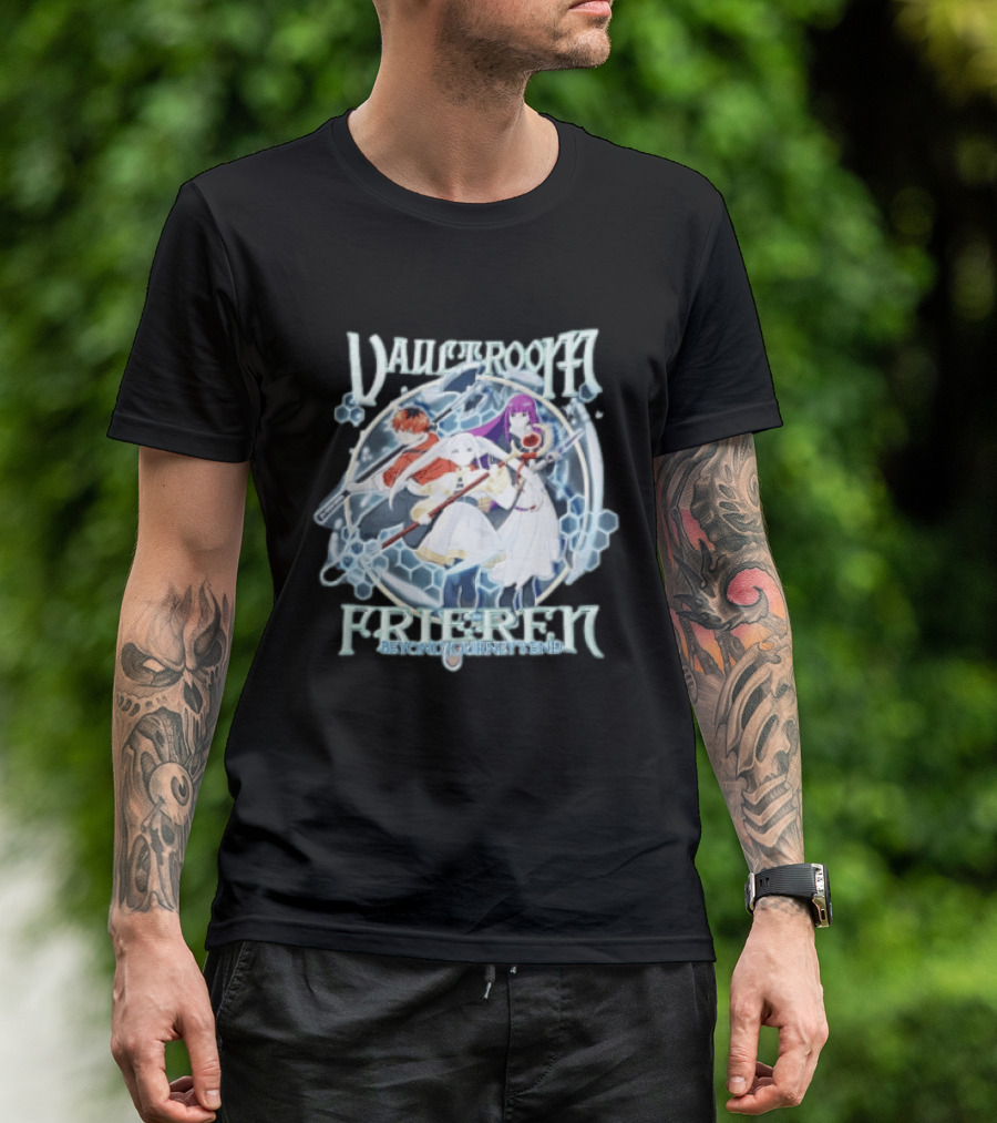 Vaultroom Frieren Beyond Journey's End Anime Characters With Magical Weapons T-Shirt