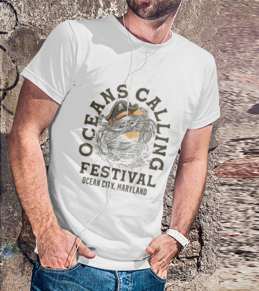 Oceans Calling Festival Crab Captain Lineup Ocean City Maryland T-Shirt