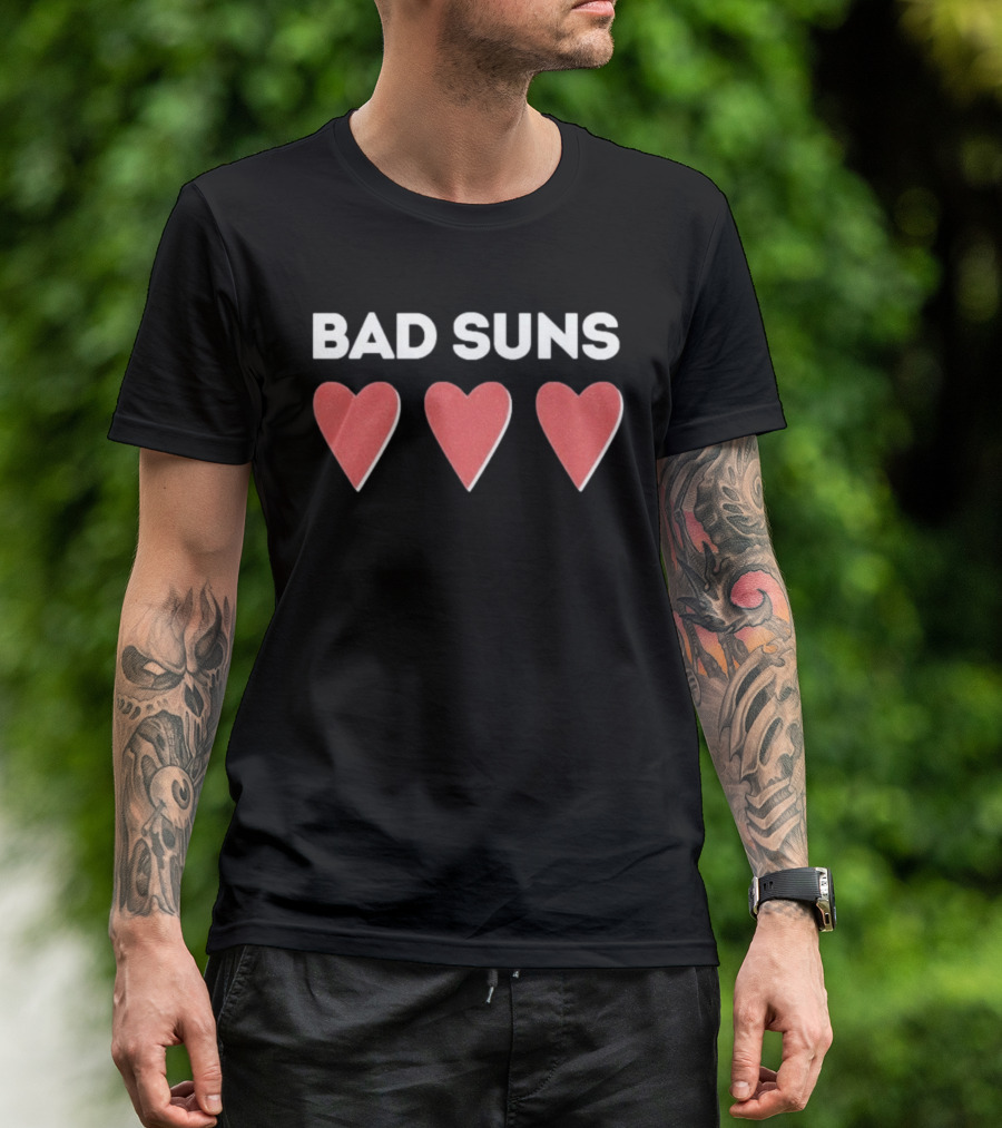 Bad Suns Three Hearts Band Merchandise Popular Music Group T-Shirt