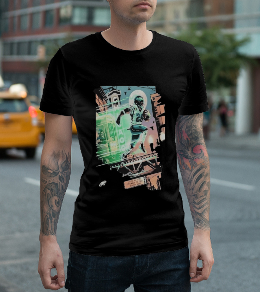 Chicago Bears Eagles Clash Philadelphia Skyline September 28 2026 Monday Night Football T-Shirt